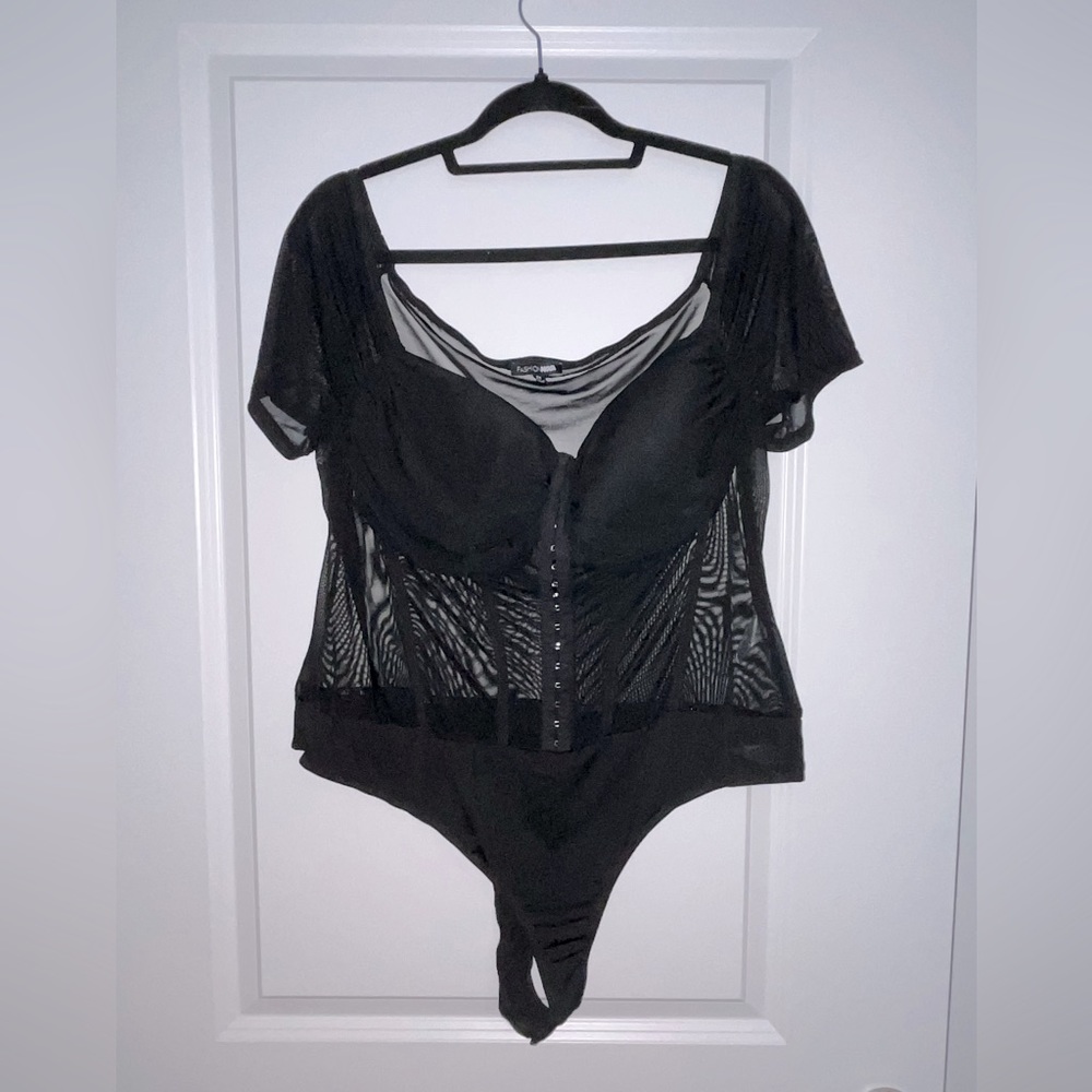 Call Him Captain Hook Mesh Bodysuit - Black